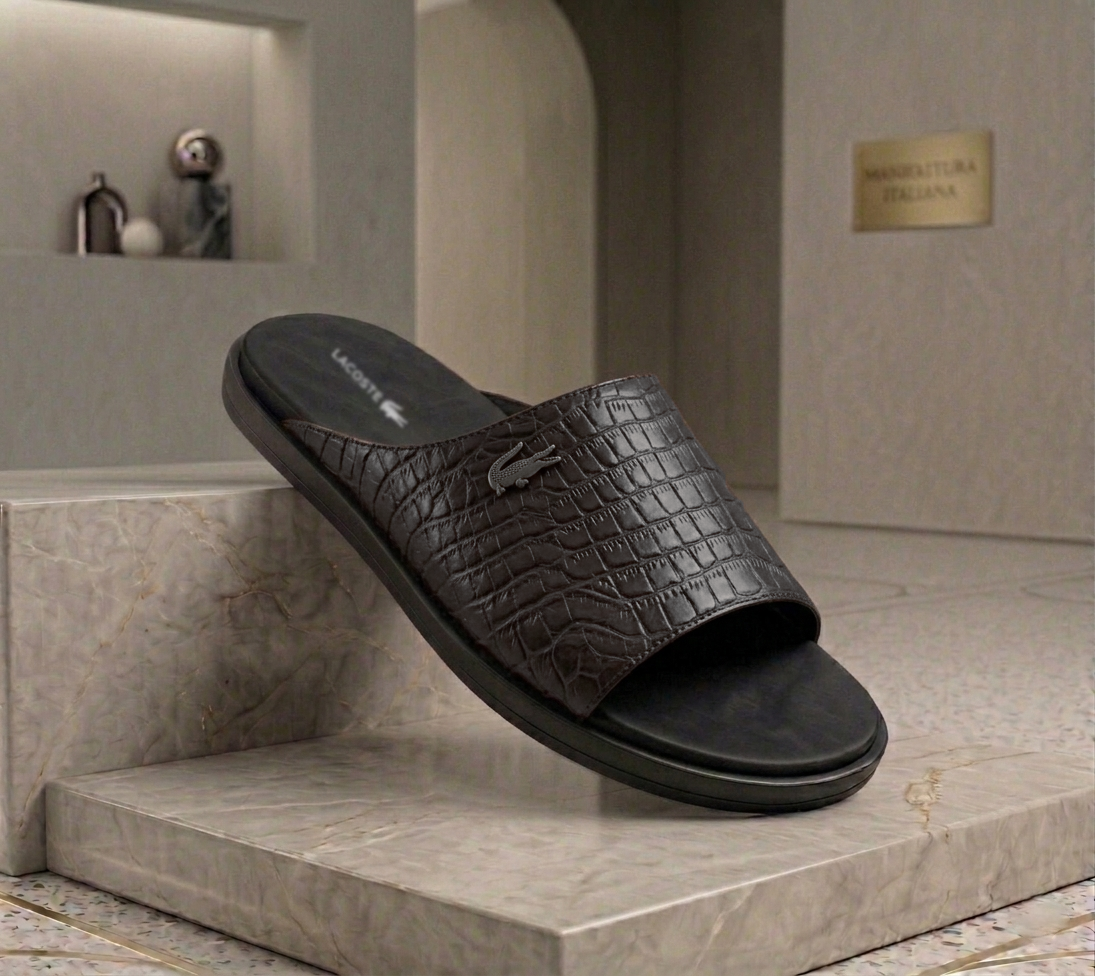 Claquette Homme Croco Metallic